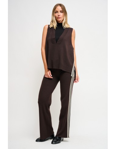Gebreide broek met zijbiezen Maryley
