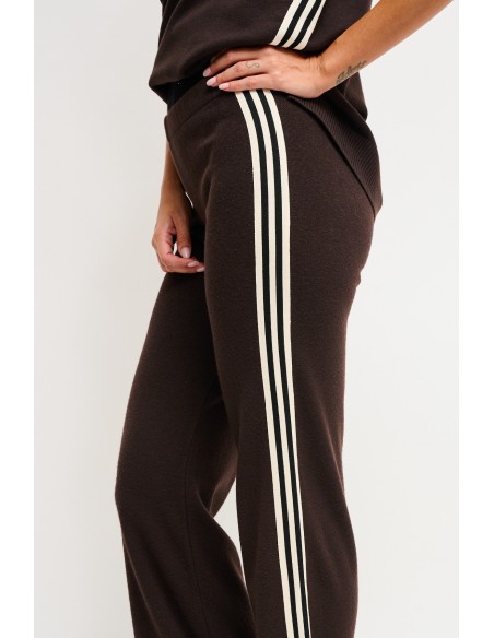 Gebreide broek met zijbiezen Maryley