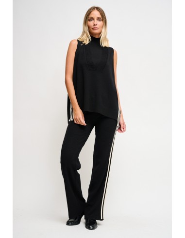 Gebreide broek met zijbiezen Maryley