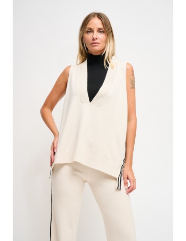 Gebreid vest met zijbanden Maryley