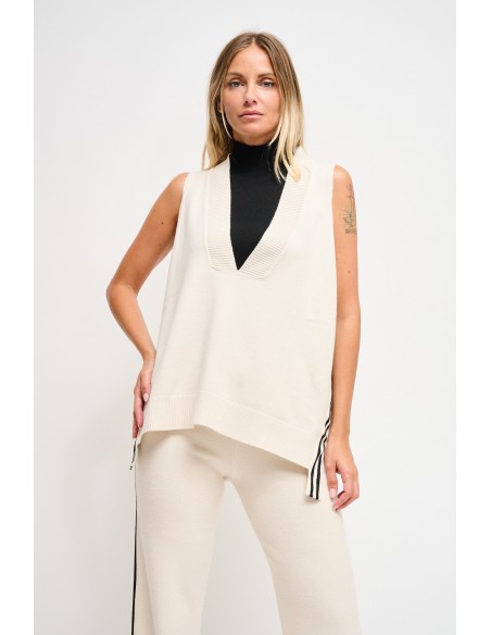 Gebreid vest met zijbanden Maryley