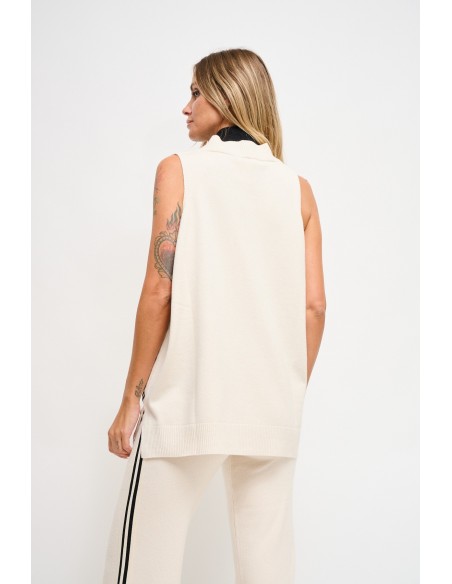 Gebreid vest met zijbanden Maryley