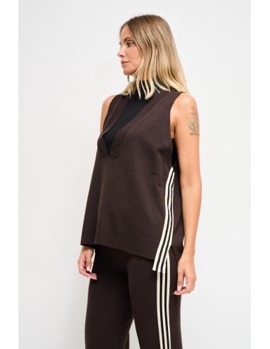 Gebreid vest met zijbanden Maryley