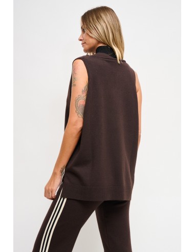 Gebreid vest met zijbanden Maryley