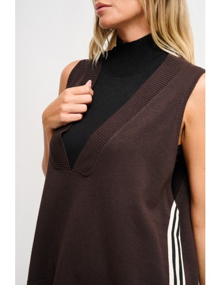 Gebreid vest met zijbanden Maryley