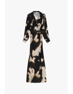 Lange jurk met fantasieprint, ceintuur en kraag Dixie 2