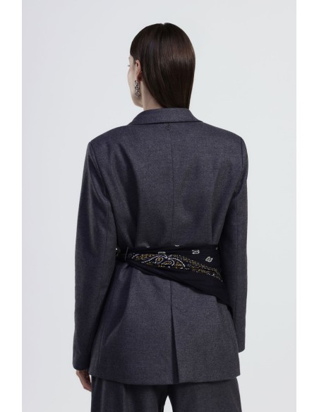 Blazer met een in de taille geknoopte sjaalceintuur Dixie