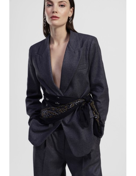 Blazer met een in de taille geknoopte sjaalceintuur Dixie