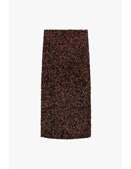 Dixie midi-rok met hoge taille en pailletten