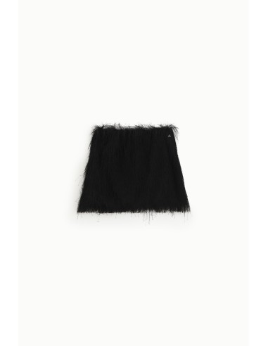 Korte rok met franjes en bontlook Dixie