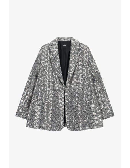 Dixie blazer met geometrisch motief, single-breasted en losse pasvorm