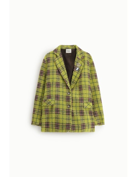 Dixie geruite blazer met éénknoopsluiting
