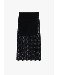 Dixie midi-rok van kant met voorpand 2