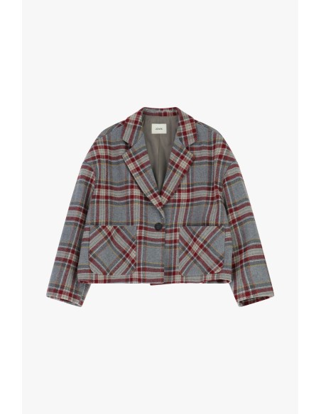 Korte geruite blazer met opgestikte zakken Dixie