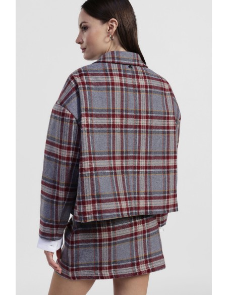 Korte geruite blazer met opgestikte zakken Dixie