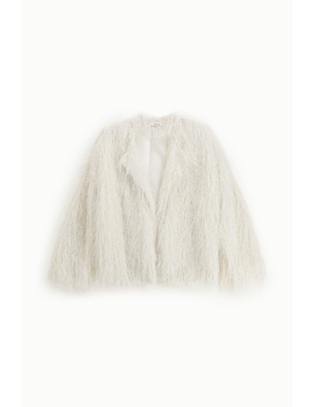 Korte blazer met bontlook en wijde mouwen Dixie