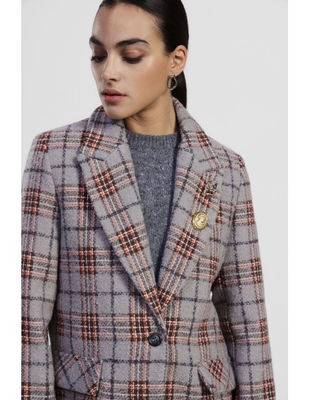 Geruite blazer met revers en knopen Dixie