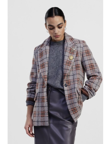 Geruite blazer met revers en knopen Dixie
