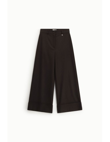Dixie cropped palazzobroek met wijde pijpen en omslag