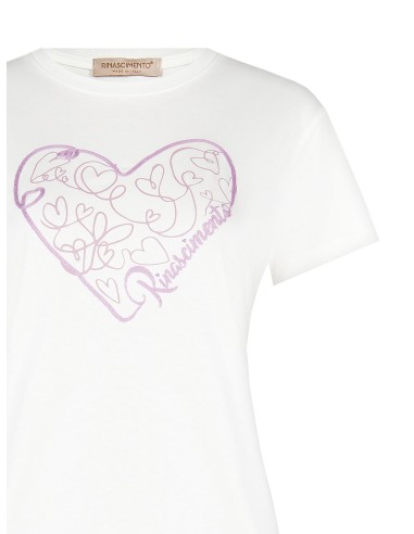 Regular katoenen T-shirt met geborduurd hartje van Rinascimento