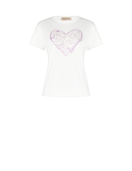 Regular katoenen T-shirt met geborduurd hartje van Rinascimento