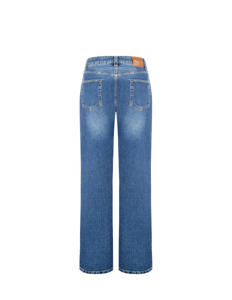 Straight jeans met logolabel op de achterzak Rinascimento