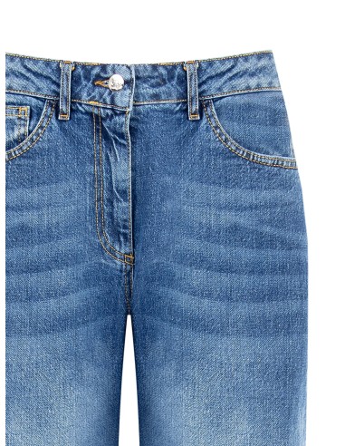 Straight jeans met logolabel op de achterzak Rinascimento