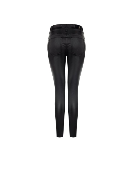 Skinnybroek van elastische stof met lederlook van Rinascimento