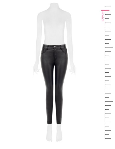 Skinnybroek van elastische stof met lederlook van Rinascimento
