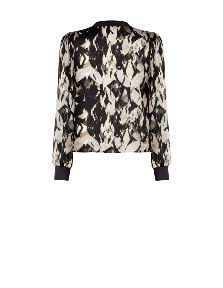 Wijde satijnen blouse met afneembare knopen en ketting van Rinascimento