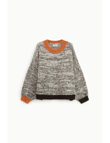 Dixie Trui met Ronde Hals en Contrasterende Details