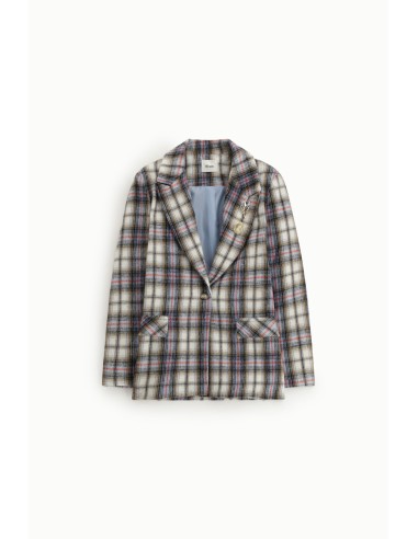 Geruite blazer met klepzakken en sierknopen Dixie