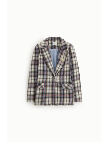 Geruite blazer met klepzakken en sierknopen Dixie