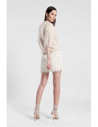 Korte rok met franjes en bontlook Dixie