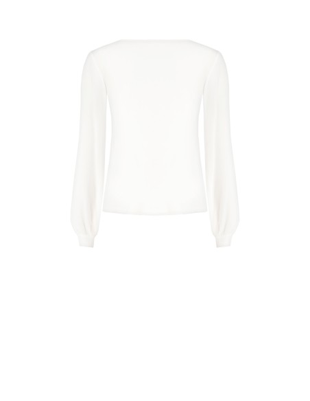 Getailleerde blouse van georgette met diepe V-hals van Rinascimento