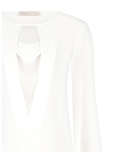 Getailleerde blouse van georgette met diepe V-hals van Rinascimento