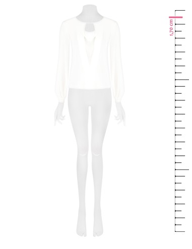 Getailleerde blouse van georgette met diepe V-hals van Rinascimento