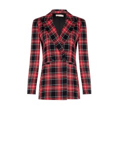 Getailleerde tartanblazer met lurexgaren en glittereffect van Rinascimento 2