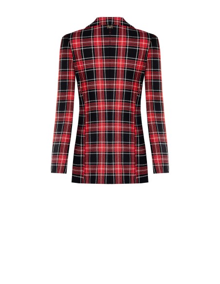 Getailleerde tartanblazer met lurexgaren en glittereffect van Rinascimento