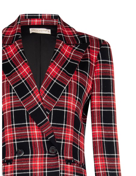 Getailleerde tartanblazer met lurexgaren en glittereffect van Rinascimento