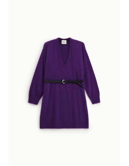 Korte jurk met riem en V-hals Dixie