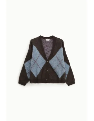 Dixie-vest met ruitmotief en knoopsluiting
