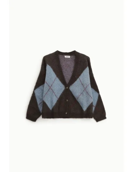 Dixie-vest met ruitmotief en knoopsluiting