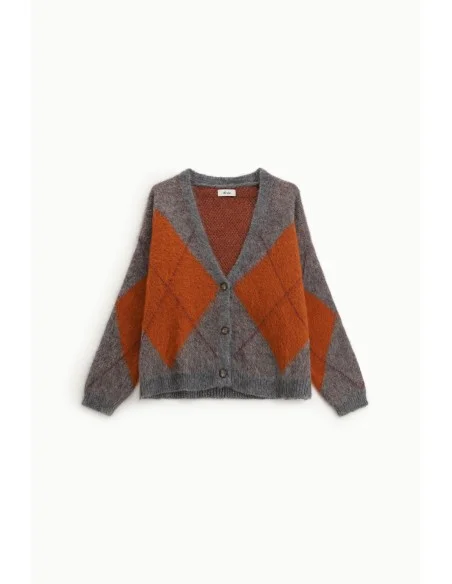 Dixie-vest met ruitmotief en knoopsluiting