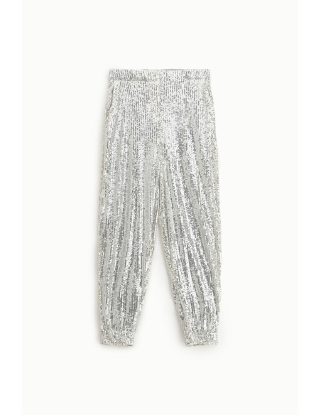 Dixie joggingbroek met pailletten en elastische boorden