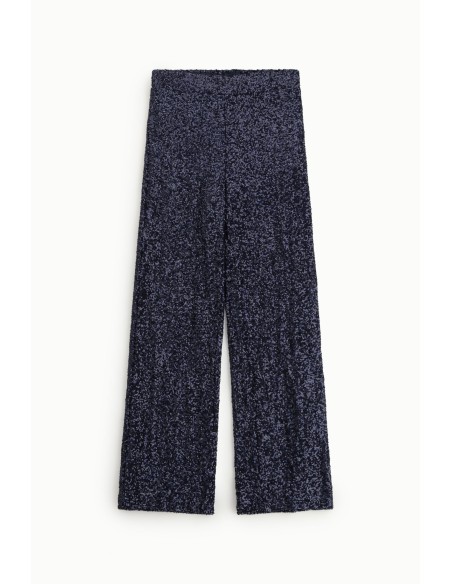 Dixie Palazzo-broek met glanzende textuur en wijde pijpen