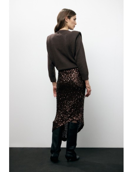 Asymmetrische rok met pailletten en geometrische snit van Dixie