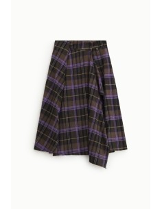 Dixie geruite rok met asymmetrische plooien 2