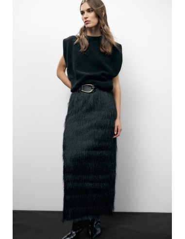 Lange rok met bontlooktextuur Dixie