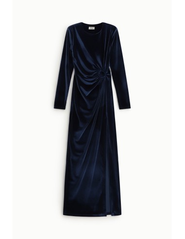 Lange gedrapeerde jurk met cut-out en split Dixie